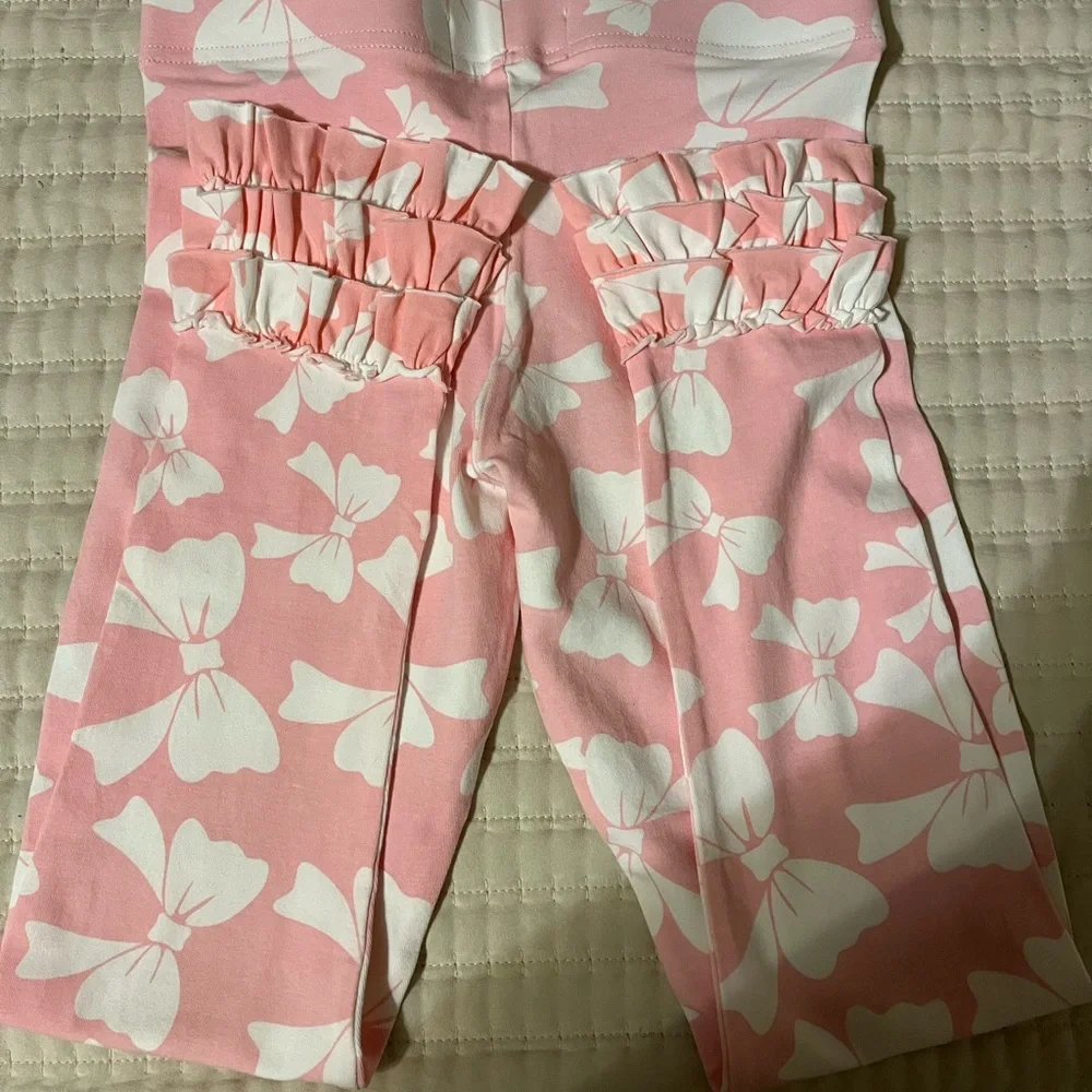 Matilda Jane Pink and White Floral Ruffle‎ Leggings